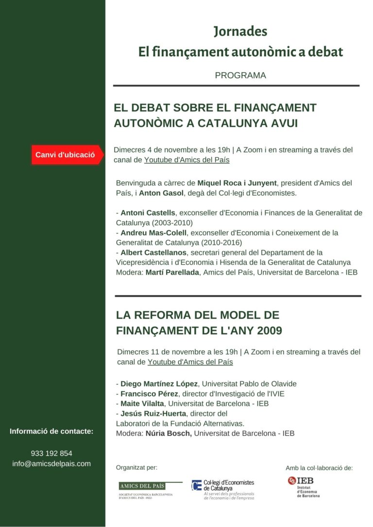 Jornades ‘El finançament autonòmic a debat’