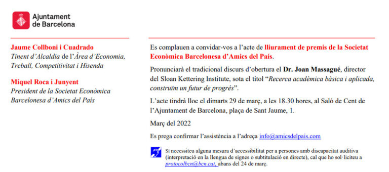 Acto de entrega de los premios Amics del País 2022