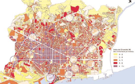 Ýndice de diversidad (Bits de información por individuo)